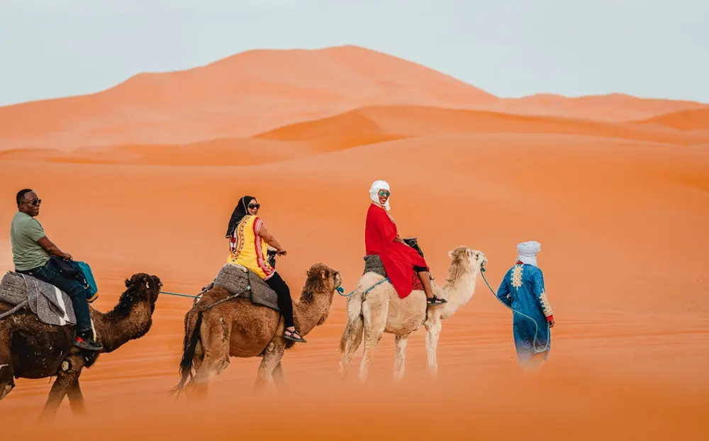 Desert adventure in Morocco with camels